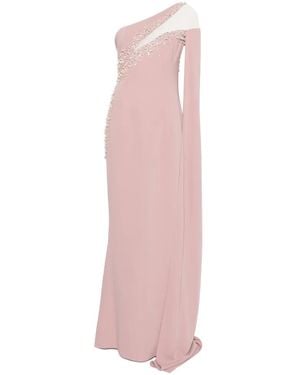 Jean Louis Sabaji Embellished One-Shoulder Maxi Dress - Pink