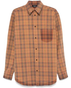 Egonlab Tartan Check Flannel Shirt - Brown
