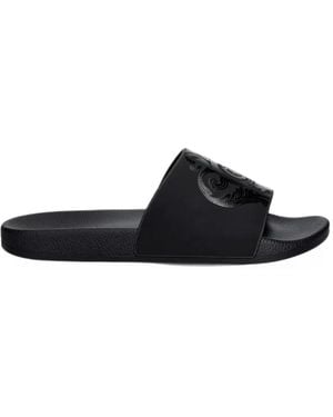 Just Cavalli Logo-Print Slides - Black