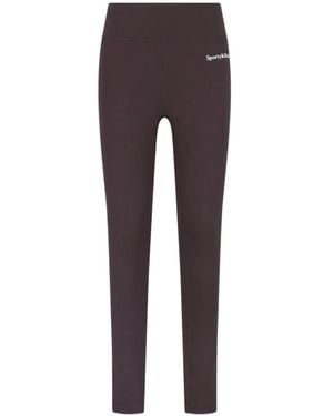 Sporty & Rich Logo-Print Leggings - Brown