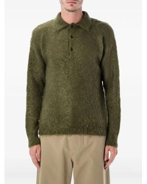 AURALEE Pullover Mit Knopfverschluss - Grün