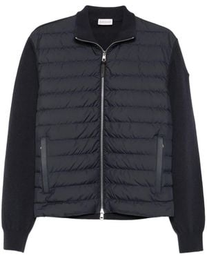 Moncler Quilted Wool-sleeve Cardigan - ブラック
