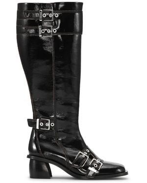 Ganni Knee-High Heeled Boots - Black