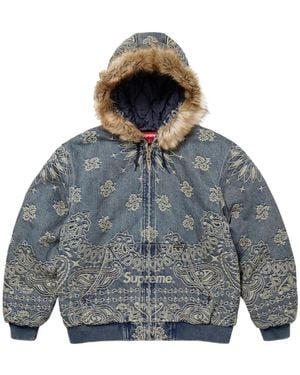 Supreme Bandana-Jacquard Denim Jacket - Blue