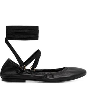 JONAK PARIS Desireuse Lace-Up Ballet Flats - Black