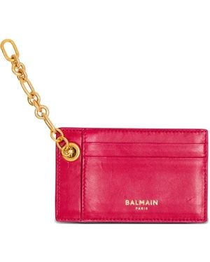 Balmain Pulse Leather Card Holder - Pink