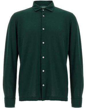 Zanone Long-Sleeve Button-Up Shirt - Green