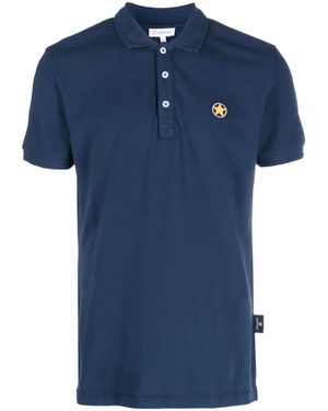 Star Point Logo-Patch Polo Shirt - Blue