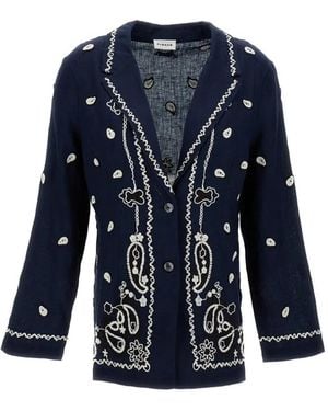 P.A.R.O.S.H. Blazer mit Paisley-Stickerei - Blau
