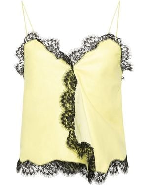 Off-White c/o Virgil Abloh Leather Lace-Detail Top - Yellow