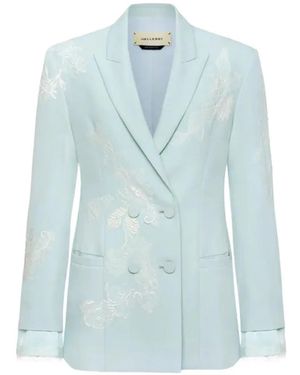 Hellessy Bruce Floral-Embroidered Blazer - Blue