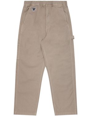 Aape By A Bathing Ape Logo-Appliqué Straight Trousers - Natural