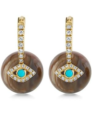 Sydney Evan Orecchini Con Pendente Evil Eye - Metallizzato