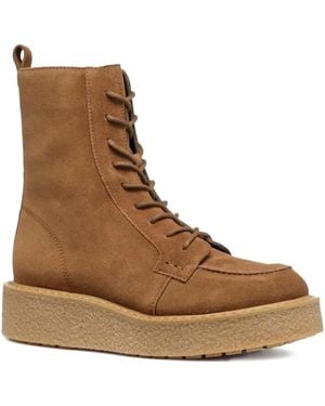 Geox Stivaletti Platform Stringati - Marrone