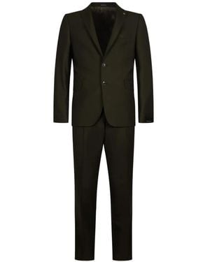 Tagliatore Buttoned Flap-Pocket Suit - Black