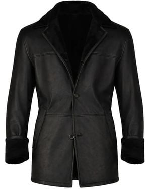 Hettabretz Buttoned Shearling Overcoat - Black