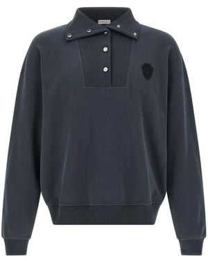 Brunello Cucinelli Logo-Detail Cotton Polo Shirt - Blue