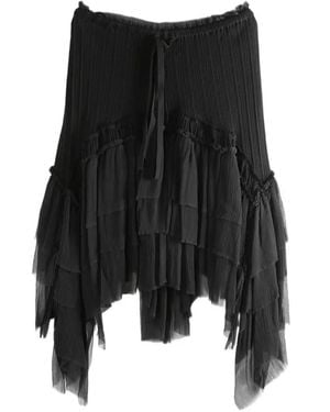 Ann Demeulemeester Bete Ruffled Asymmetric Skirt - Black