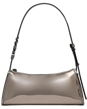 DKNY Borsa A Spalla Con Placca Logo - Grigio