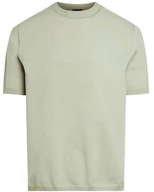 ALPHATAURI T-Shirt Faris Con Bordi A Coste - Verde