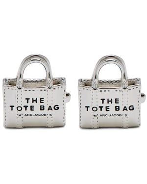 Marc Jacobs Orecchini Tote Bag A Bottone - Bianco