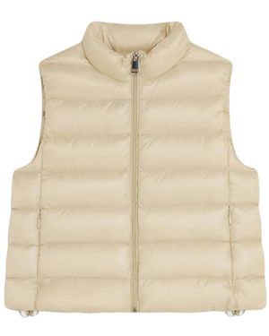 Liviana Conti Quilted Sleeveless Gilet - Natural