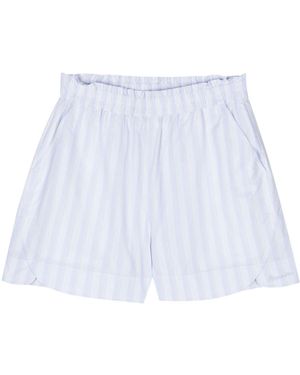 Remain Logo-Embroidered Striped Shorts - White