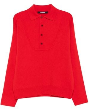 Jacquemus Pallone Knit Polo Shirt - Red