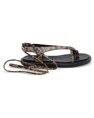 Poeve Flavia Snakeskin-Effect Sandals - White
