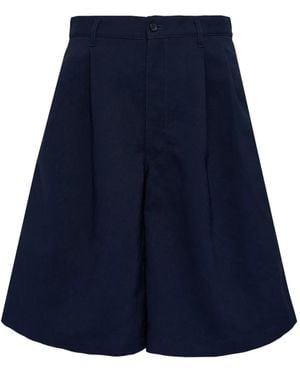Comme des Garçons Bermudas con bolsillo en contraste - Azul