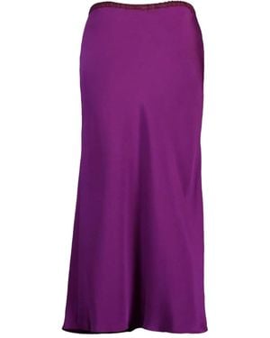 Peter Cohen Bias-Cut Slip Skirt - Purple