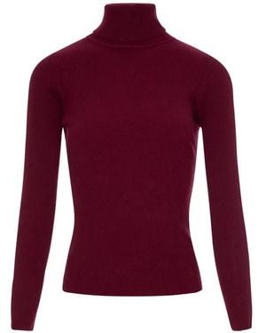 Fracomina Ribbed Roll-Neck Jumper - Purple