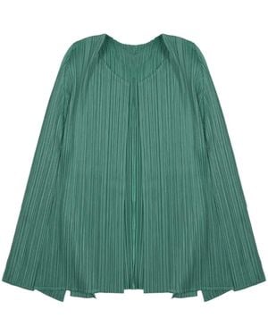 Pleats Please Issey Miyake Pleated-Design Jumper - Green