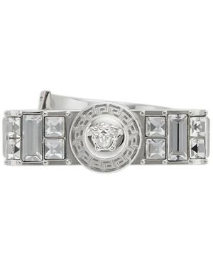 Versace Gianni Ribbon Ring Met Kristallen - Wit