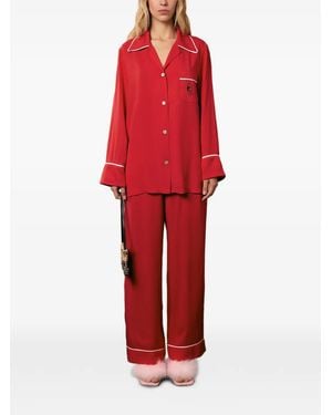 Sleeper Finnegan Piping Pyjama Trousers - Red