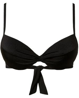 Twinset Ruched Bikini Top - Black