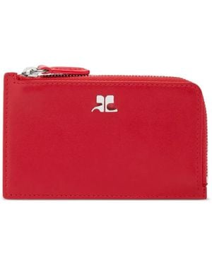 Courreges Portefeuille En Cuir - Rouge