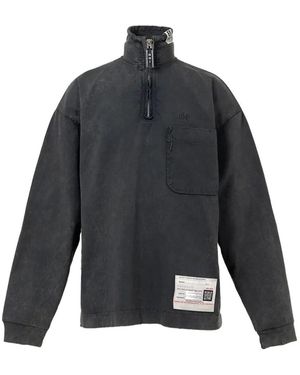 Maison Mihara Yasuhiro Half-Zip Long-Sleeve T-Shirt - Grey
