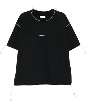 Bonsai Palloncino Drawstring-Hem T-Shirt - Black