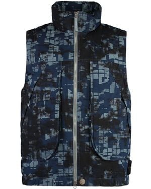 Stone Island Camouflage Down Vest - Blue