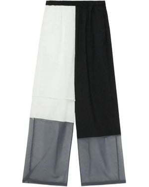 Enfold Pantaloni Con Inserti Gessati - Nero