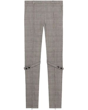 Courreges Prince Of Wales Skinny Low-Rise Pants - Gray