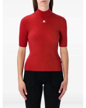Courreges Reedition Ribbed High-neck Sweater - レッド