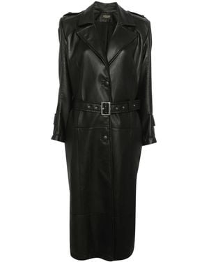 MITILIANE COUTURE Leather Trench Coat - Black
