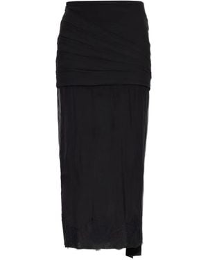 Valentino Garavani Lace-Trim Maxi Skirt - Black