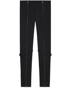 Courreges Zip Wool Blend Trousers - Black