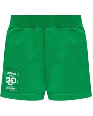 DSquared² Logo Patch Mini Shorts - Green