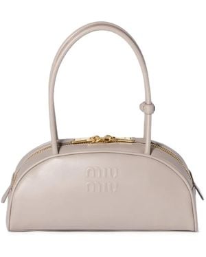 Miu Miu Beau Leather Shoulder Bag - Natural
