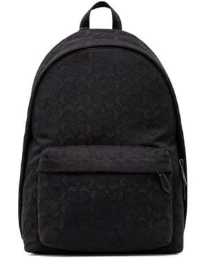 COACH Monogram-Pattern Backpack - Black