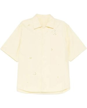 CROQUIS Eyelet-Embroidery Short-Sleeve Shirt - Natural